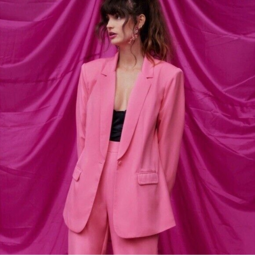 Nasty Gal Oversized Pink Suit Coat/Blazer